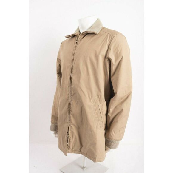 Vintage Woolrich Mens Beige Tan Coat Jacket Parka Collared Size M-L  All Weather - Picture 2 of 6